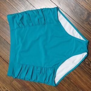 Green high waisted swim bottoms